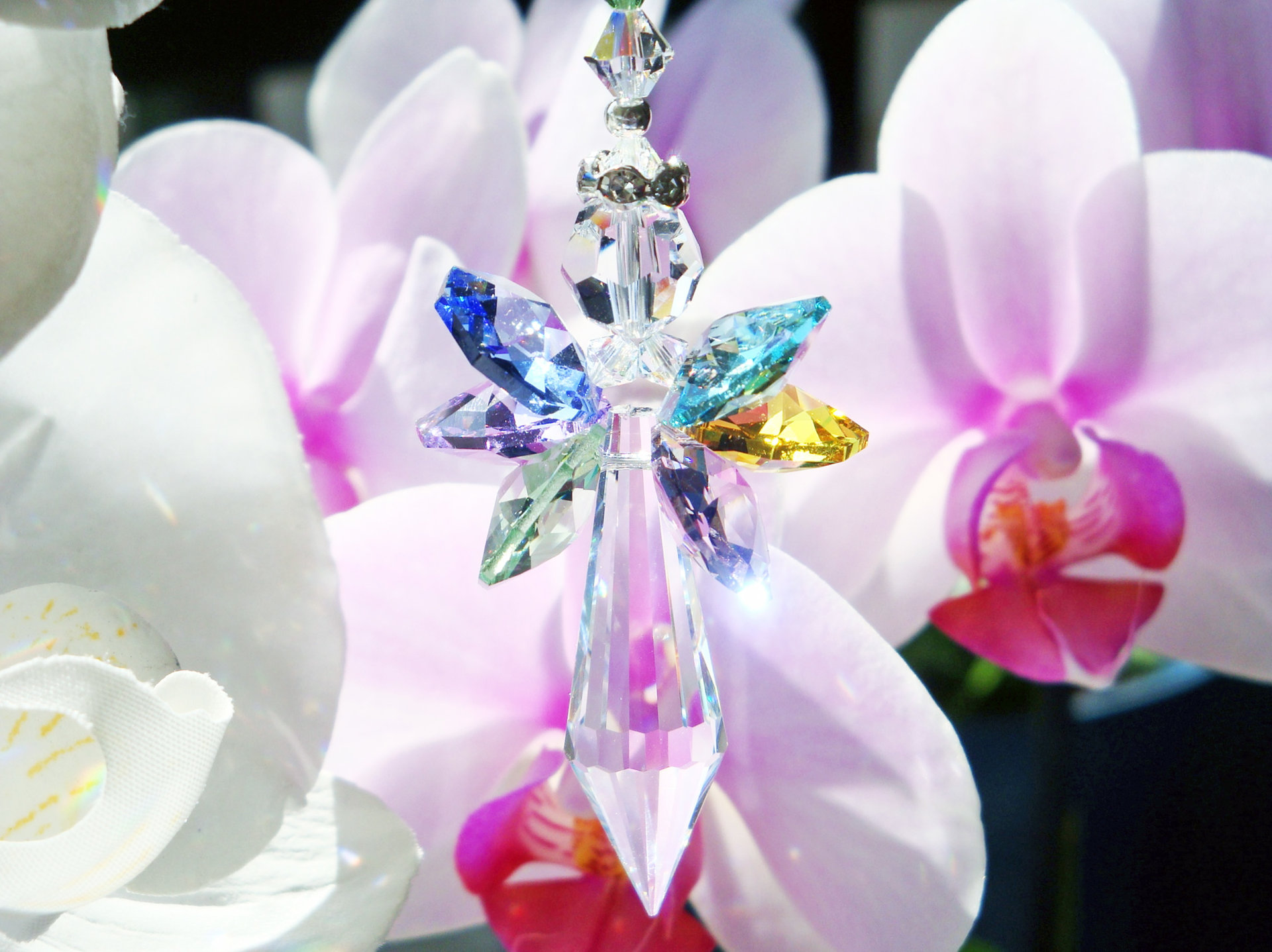 Crystal Angel Suncatcher, Rainbow Angel Sun Catcher, Angel